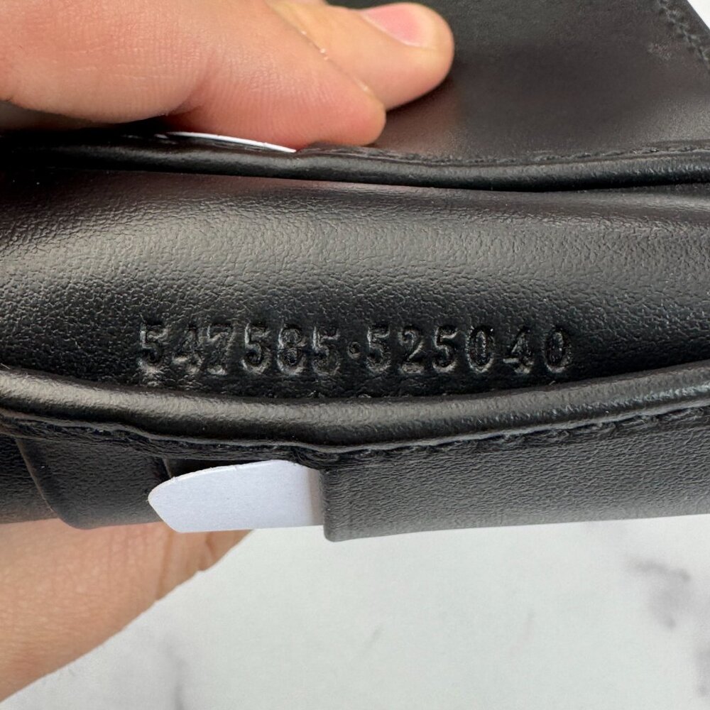 New Gucci Black & Gold Leather Bifold Wallet $380 Retail - Picture 6 of 7